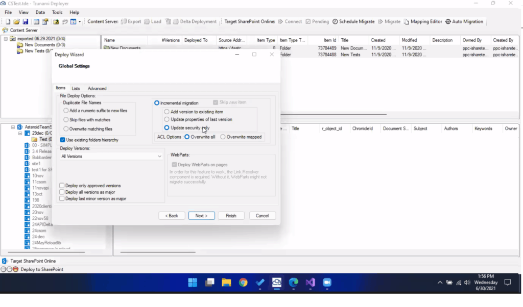 Security Only Migration (Segregated ACL)